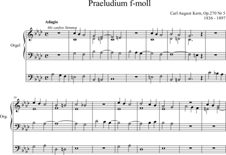 Kern, August: Praeludium f-moll - Orgel>mPed:0