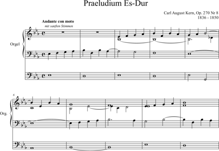 Kern, August: Prelude (E-flat major) - Órgano>cPed:0