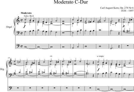 Kern, August: Moderato C-Dur - Orgel>mPed:0