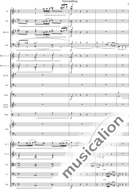 Humperdinck, Engelbert: Transformation (second image) - Harp+[HnF4+TbnC3]+[ClB2]+[Vln2]+[BnC2+FlC2+ObC]+[Vla+Vlc+Db]+[TptB]+[Gs+Perc+Tmp]:7