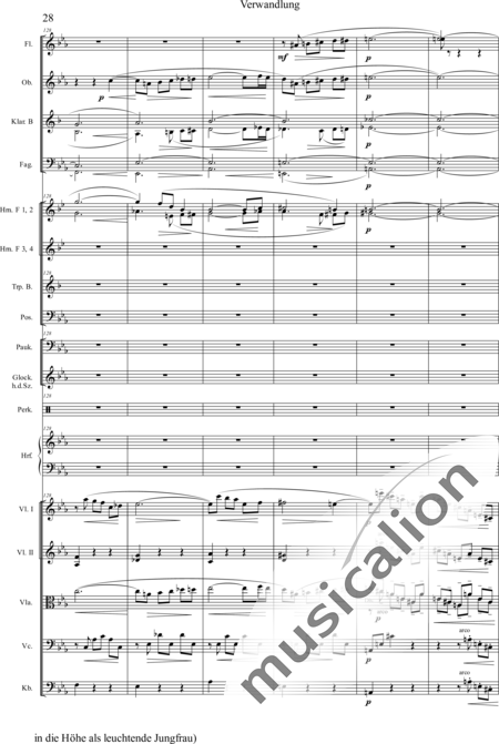 Humperdinck, Engelbert: Transformation (second image) - Harp+[HnF4+TbnC3]+[ClB2]+[Vln2]+[BnC2+FlC2+ObC]+[Vla+Vlc+Db]+[TptB]+[Gs+Perc+Tmp]:28