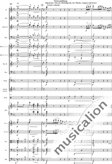 Humperdinck, Engelbert: Transformation (second image) - Harp+[HnF4+TbnC3]+[ClB2]+[Vln2]+[BnC2+FlC2+ObC]+[Vla+Vlc+Db]+[TptB]+[Gs+Perc+Tmp]:30