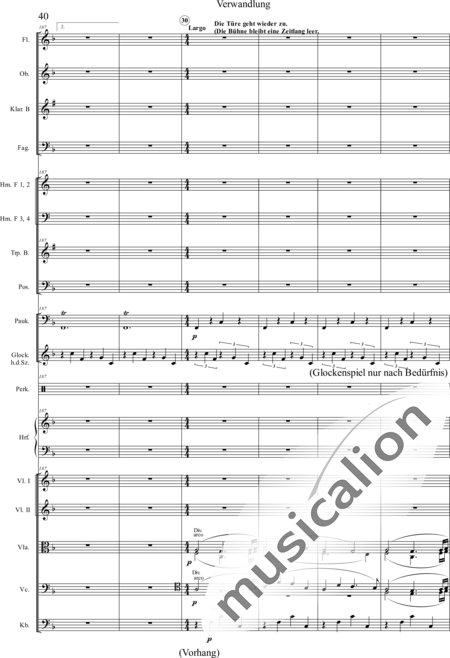 Humperdinck, Engelbert: Transformation (second image) - Harp+[HnF4+TbnC3]+[ClB2]+[Vln2]+[BnC2+FlC2+ObC]+[Vla+Vlc+Db]+[TptB]+[Gs+Perc+Tmp]:40