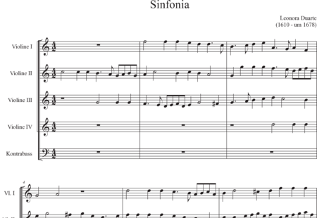 Duarte, Leonora: Sinfonia 2 - Violine 4+Kontrabass:0