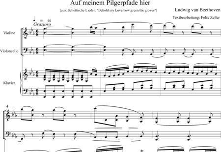 Beethoven, Ludwig van: Auf meinem Pilgerpfade hier - Solo>sop/bass+Pf+[Vln+Vlc]:0