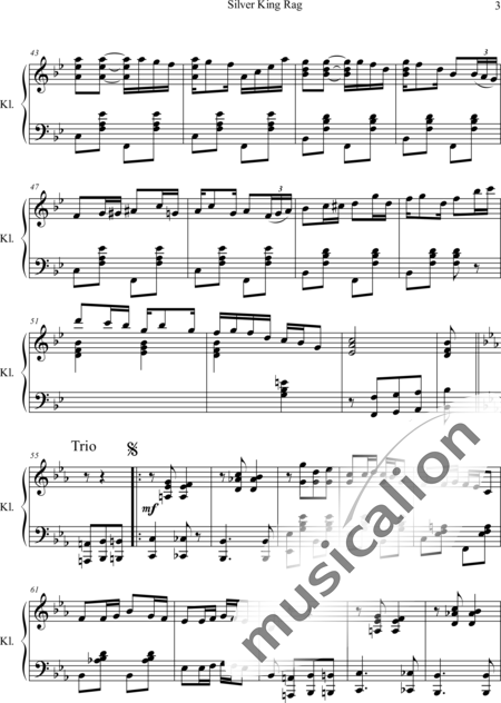 Johnson, Charles Leslie: Silver King Rag - Klavier:3
