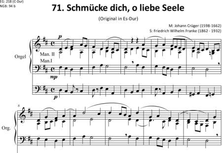 Crüger, Johann
: Adórnate, querida alma - Órgano>cPed:0