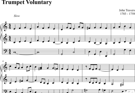 Travers, John: Trumpet Voluntary - Orgel>mPed:0