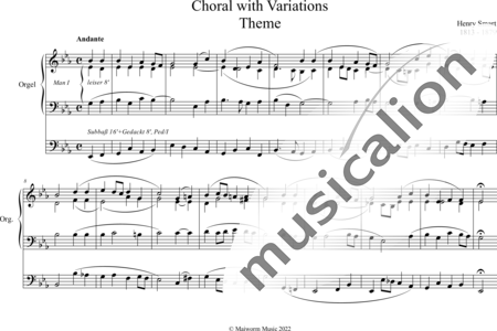 Smart, Henry: Choral with Variations Theme - Órgano>cPed:0