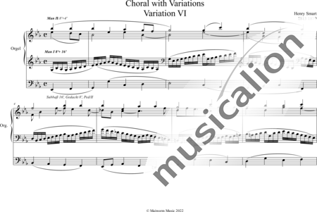 Smart, Henry: Choral with Vatiations Variation VI - Orgel>mPed:0