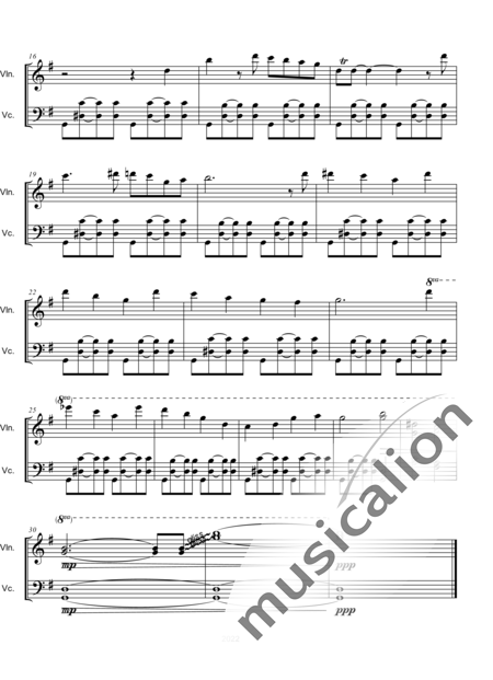 Pugh, Joseph: Rain drops (Duet) - Violine+Violoncello:2