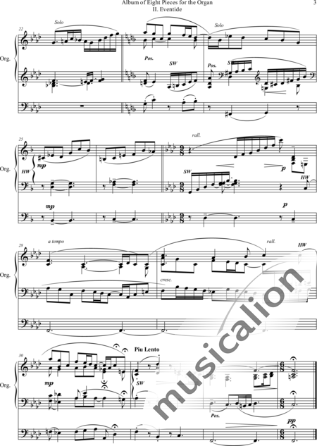 Harwood, Basil: Album of Eight Pieces for the Organ II. Eventide - Orgel>mPed:3