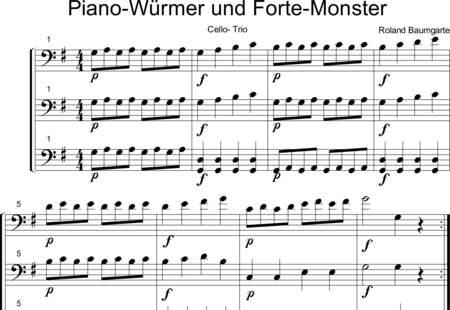 Baumgarte, Roland: Piano Worms and Forte Monsters (version for 3 Cello) - Violoncello 3:0