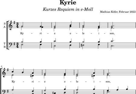 Köfer, Mathias: Short Requiem in E-minor: Kyrie - Choir>SATB:0