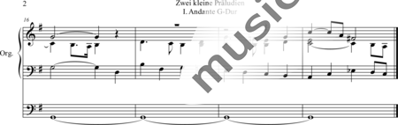 Wedemann, Wilhelm: 2 Little Preludes I. Andante G-major - Órgano>cPed:2