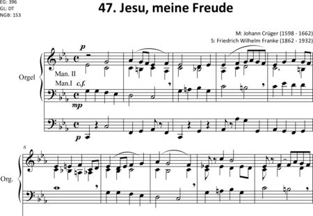 Crüger, Johann: Jesu, meine Freude - Orgel>mPed:0