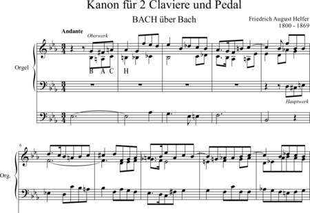 Helfer, Friedrich August: Canon. Trio on BACH and the choral:  Abide, O Dearest Jesus - Organ>wped:0
