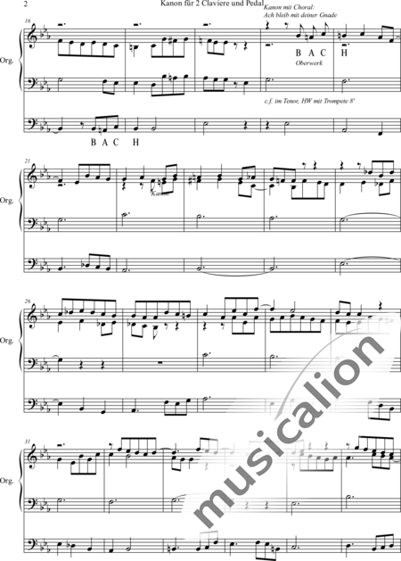 Helfer, Friedrich August: Canon. Trio on BACH and the choral:  Abide, O Dearest Jesus - Organ>wped:2