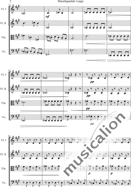 Langrieger, Hans G.: Streichquartett, 2 Satz: Largo - Violine 2+[Vla+Vc]:2