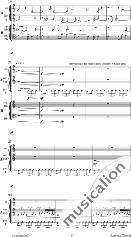 Teruel, Ricardo: No es Seria(l) - Oboe+Englischhorn+Px2+[Trp+Pos]:3