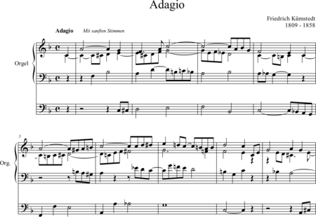 Kühmstedt, Friedrich: Adagio F-Dur - Orgel>mPed:0