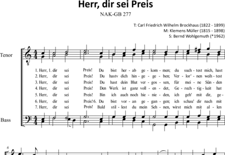 Müller, Klemens: Herr, dir sei Preis (TTBB) - Chor>TTBB:0