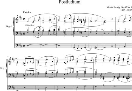 Brosig, Moritz: Postludium D-Dur - Orgel>mPed:0