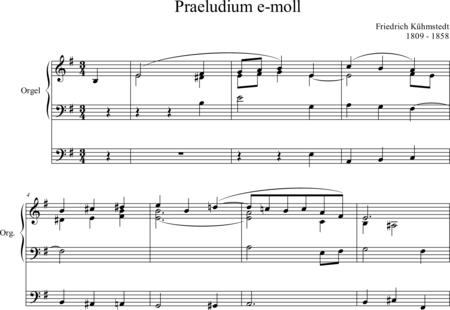 Kühmstedt, Friedrich: Praeludium e-moll (Prelude E-minor) - Órgano>cPed:0