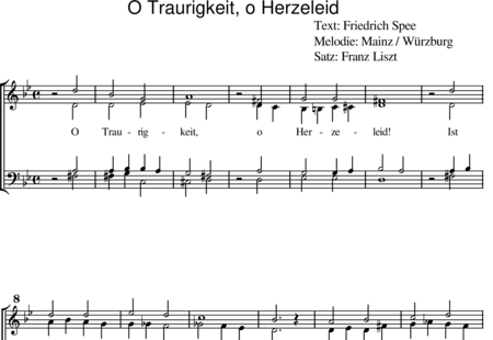 Liszt, Franz
: Oh tristeza, oh pena del corazón - Coro>SATB:0