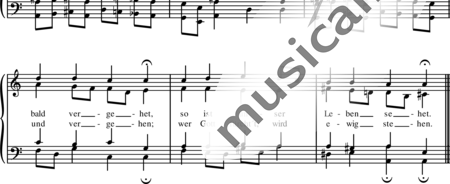 Bach, Johann Sebastian: Ach, wie flüchtig, ach wie nichtig (Choral) - Chor>SATB+Orgel:1