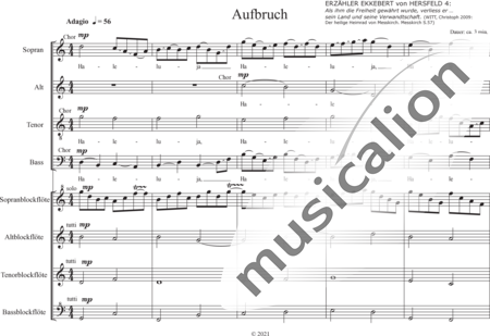 Schäfer, Martina: 2. Akt,  1. Szene Aufbruch - Chor>SATB+Blockflöte 4:0