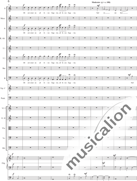 Schäfer, Martina: Act 3, Scene 3 An Envious Priest - Choir>SSAATTBB+[Vln2+Vla+Vlc+Db]+TptC+Org+Tmp:6