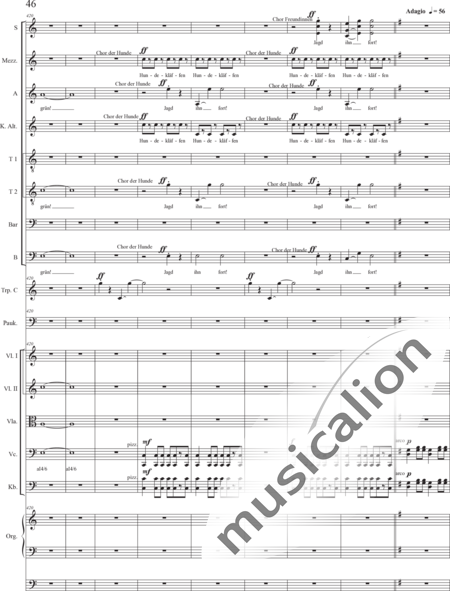 Schäfer, Martina: Act 3, Scene 3 An Envious Priest - Choir>SSAATTBB+[Vln2+Vla+Vlc+Db]+TptC+Org+Tmp:46