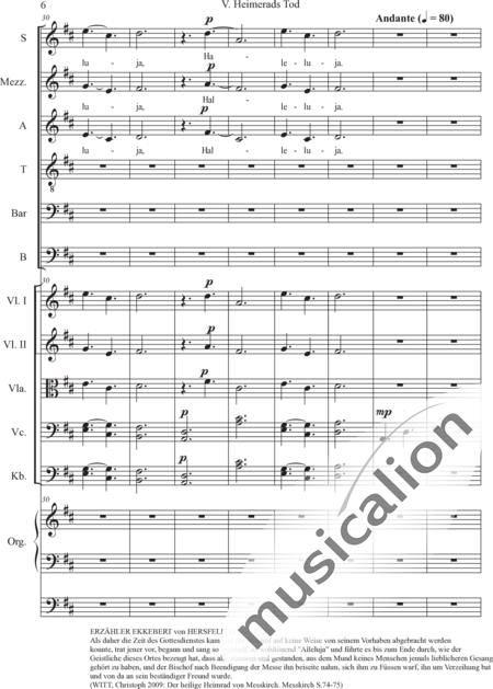 Schäfer, Martina: 5. Akt Heimerads Tod - Chor>SSATBB+[Vl2+Vla+Vc+Kb]+OrgmP:6