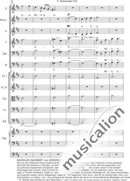Schäfer, Martina: 5. Akt Heimerads Tod - Chor>SSATBB+[Vl2+Vla+Vc+Kb]+OrgmP:12