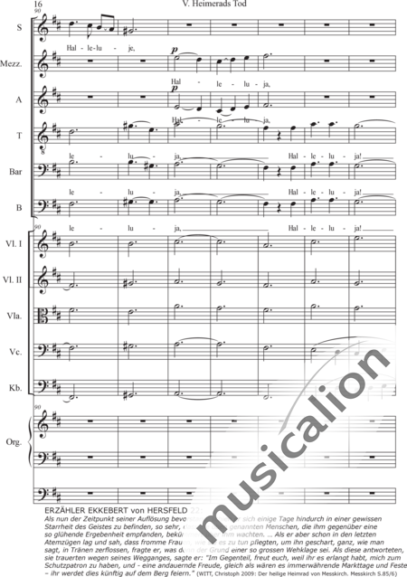 Schäfer, Martina: 5. Akt Heimerads Tod - Chor>SSATBB+[Vl2+Vla+Vc+Kb]+OrgmP:16