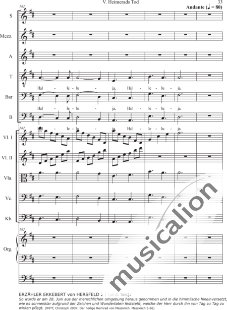 Schäfer, Martina: 5. Akt Heimerads Tod - Chor>SSATBB+[Vl2+Vla+Vc+Kb]+OrgmP:33