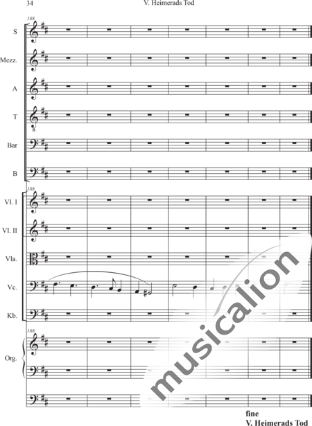 Schäfer, Martina: 5. Akt Heimerads Tod - Chor>SSATBB+[Vl2+Vla+Vc+Kb]+OrgmP:34