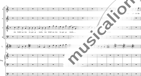 Schäfer, Martina: I. Akt Kindheit und Jugend, Szene I.2. Im Dienst einer vornehmen Dame - Solo>Sop2/Ten/Bass+Chor>SATB+Ob+Org+Lt:4