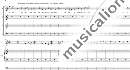 Schäfer, Martina: I. Akt Kindheit und Jugend, Szene I.2. Im Dienst einer vornehmen Dame - Solo>Sop2/Ten/Bass+Chor>SATB+Ob+Org+Lt:5