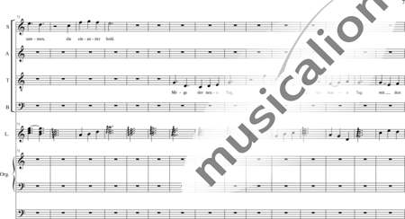 Schäfer, Martina: I. Akt Kindheit und Jugend, Szene I.2. Im Dienst einer vornehmen Dame - Solo>Sop2/Ten/Bass+Chor>SATB+Ob+Org+Lt:6