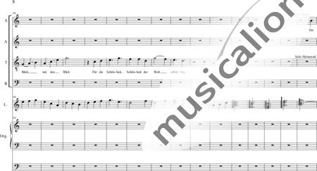 Schäfer, Martina: I. Akt Kindheit und Jugend, Szene I.2. Im Dienst einer vornehmen Dame - Solo>Sop2/Ten/Bass+Chor>SATB+Ob+Org+Lt:7