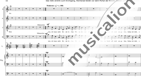 Schäfer, Martina: I. Akt Kindheit und Jugend, Szene I.2. Im Dienst einer vornehmen Dame - Solo>Sop2/Ten/Bass+Chor>SATB+Ob+Org+Lt:9