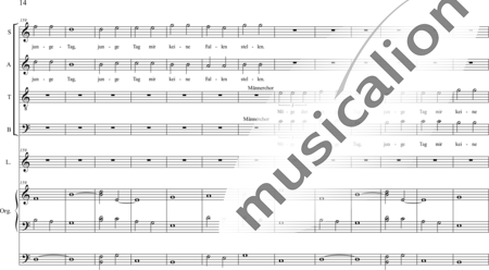 Schäfer, Martina: I. Akt Kindheit und Jugend, Szene I.2. Im Dienst einer vornehmen Dame - Solo>Sop2/Ten/Bass+Chor>SATB+Ob+Org+Lt:13
