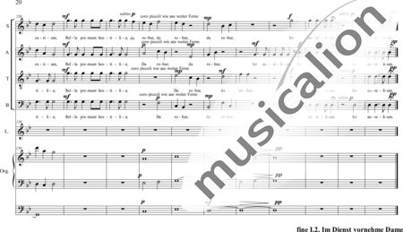 Schäfer, Martina: I. Akt Kindheit und Jugend, Szene I.2. Im Dienst einer vornehmen Dame - Solo>Sop2/Ten/Bass+Chor>SATB+Ob+Org+Lt:19