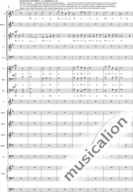 Schäfer, Martina: 4. Akt Auf dem Hasunger Berg - Solo>Sop/Alt/Ten+Chor>SSATB/TBBB+Bfl4+Vc+Org+Lt:2
