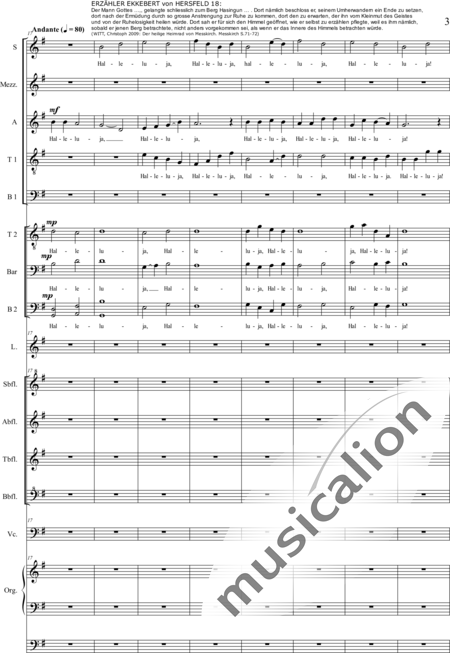 Schäfer, Martina: 4. Akt Auf dem Hasunger Berg - Solo>Sop/Alt/Ten+Chor>SSATB/TBBB+Bfl4+Vc+Org+Lt:3
