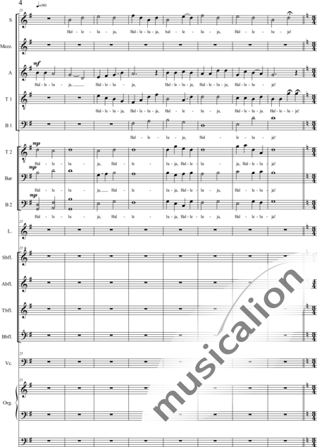 Schäfer, Martina: 4. Akt Auf dem Hasunger Berg - Solo>Sop/Alt/Ten+Chor>SSATB/TBBB+Bfl4+Vc+Org+Lt:4