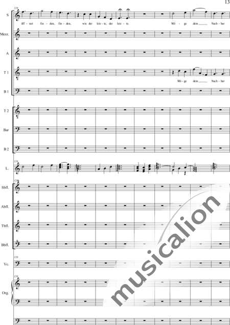 Schäfer, Martina: 4. Akt Auf dem Hasunger Berg - Solo>Sop/Alt/Ten+Chor>SSATB/TBBB+Bfl4+Vc+Org+Lt:13