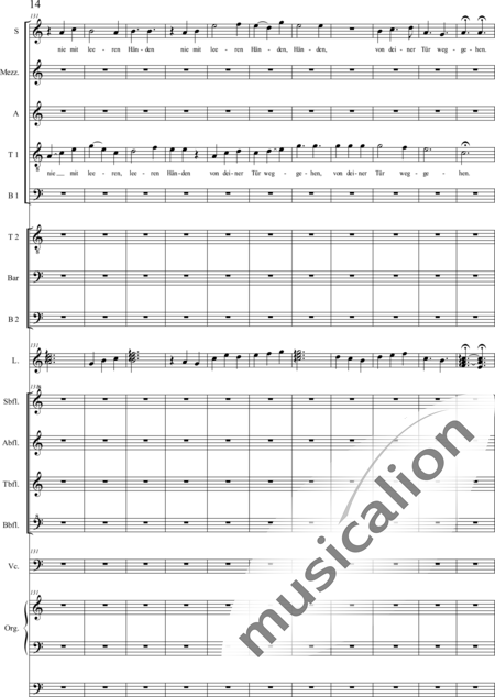 Schäfer, Martina: 4. Akt Auf dem Hasunger Berg - Solo>Sop/Alt/Ten+Chor>SSATB/TBBB+Bfl4+Vc+Org+Lt:14